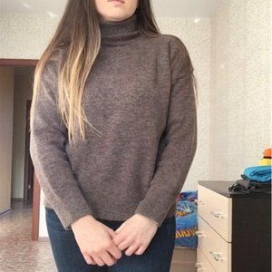 turtle Neck Solid Cashmere Sweater Women Elegant S